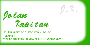 jolan kapitan business card